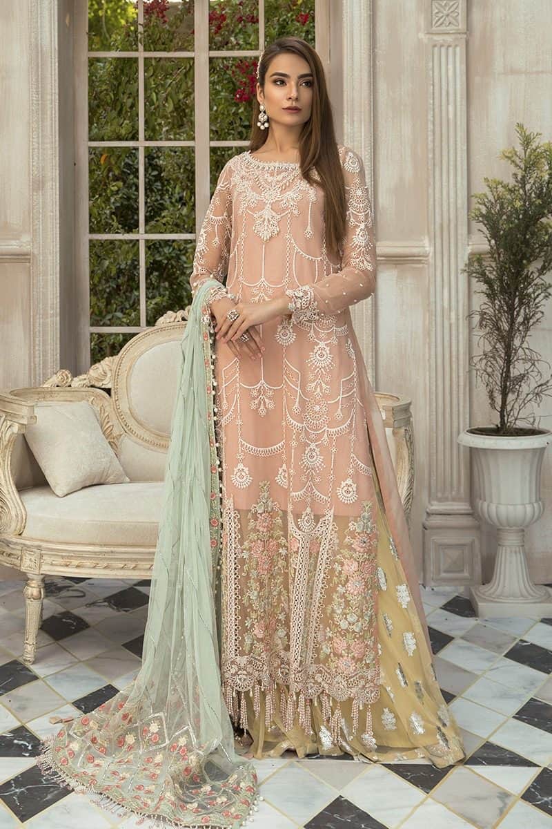 MARIAB EID Collection Unstitched MBROIDERED - Pink (BD-1907)
