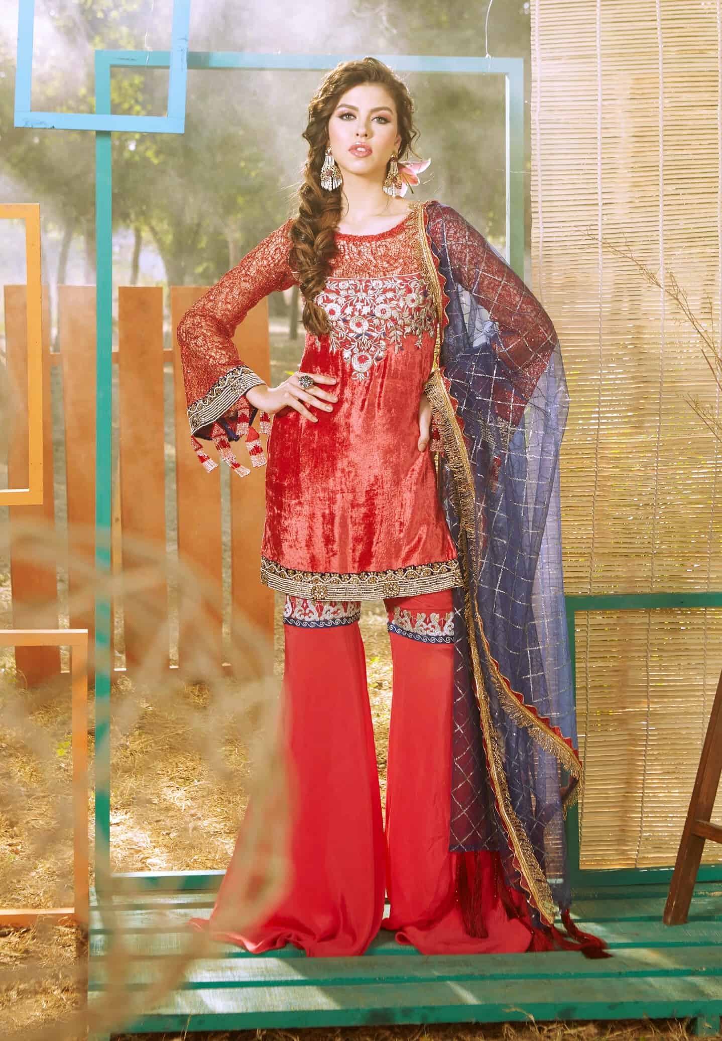 Zara hayaat festive collection  - crimson 20 w5