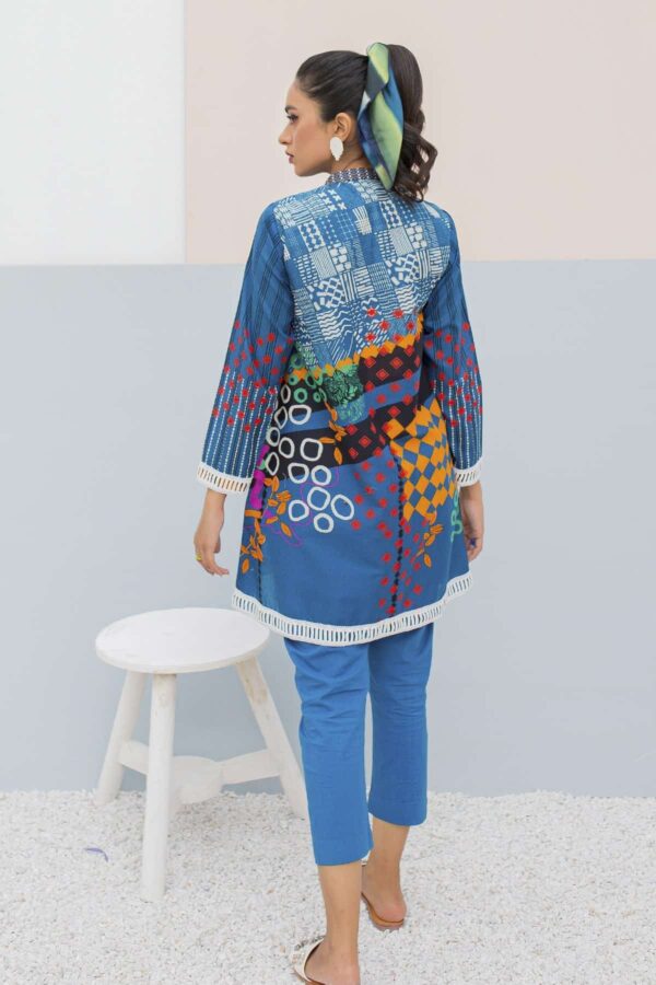 BTW Unstitched Designer Lawn Kurti - Moonit Ocean (GZ-372)– alternate view