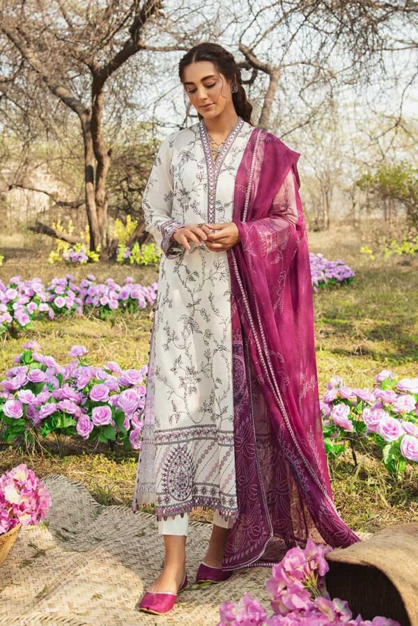 Premium Unstitched Lawn by Cross Stitch Meherbano | VIOLET ORCHARD 3PC