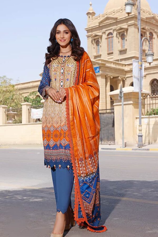 Rung Digital Embroidered Lawn’22 by Alzohaib – RDEL-22-06