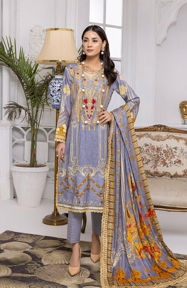 Mahnoor Embroidered Lawn by Al Zohaib | MEC-22-14 | Back on Demand