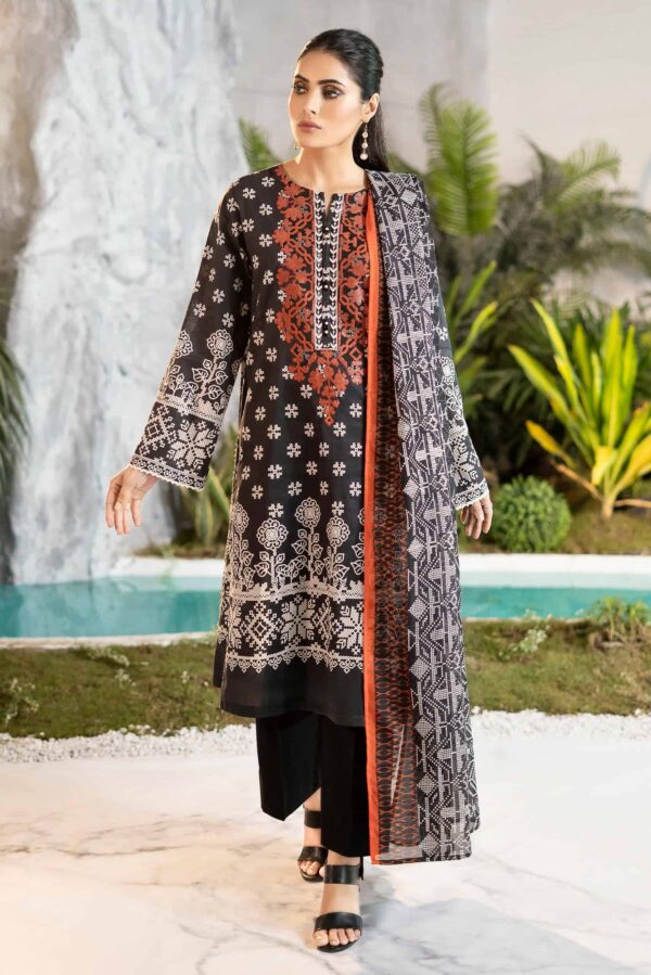 Limelight Summer Embroidered Lawn’22 | U1746SU-2Pc-BLK