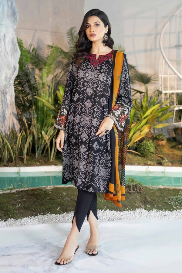 Limelight Summer Embroidered Lawn'22 | U1840SU-3Pc-BLK (SS-2058) | MAY22