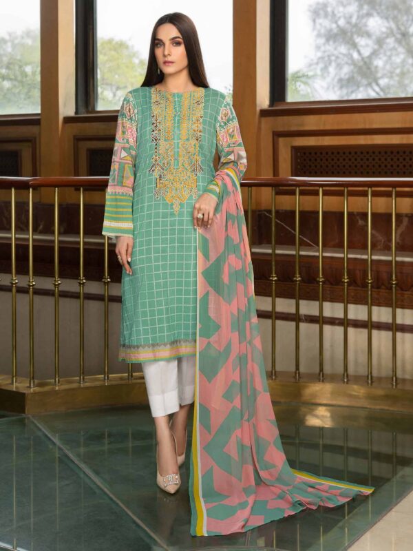 Limelight Summer Embroidered Lawn'22 | U1258SU-2Pc-GRN