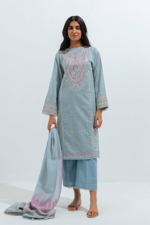 Beechtree Eid Lawn Collection 2022 | Powder Blue-Embroidered-2P