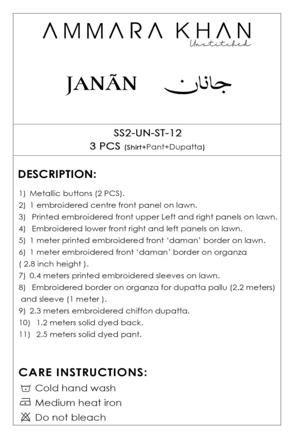 Ammara Khan Luxury Lawn 2022 | ST-12 | Back on Demand