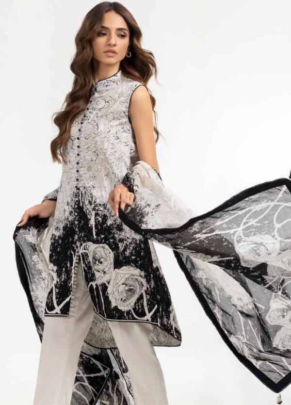 Gul Ahmed Ambrosia Black & White Collection 2022 | BT-22008
