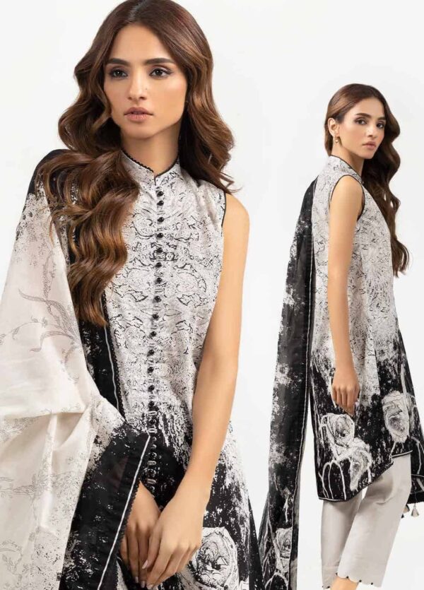 Gul Ahmed Ambrosia Black & White Collection 2022 | BT-22008