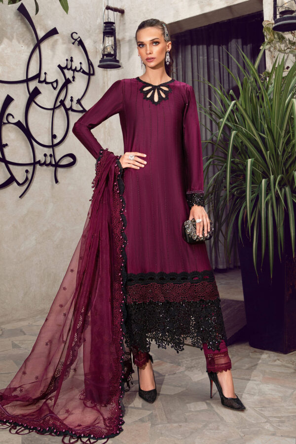 Maria b sateen | cst-501-plum and black (ss-2941)
