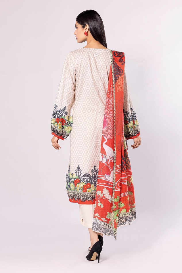 Khaadi essentials cambric | ala22326_off white (ss-3116) - pakistani suit