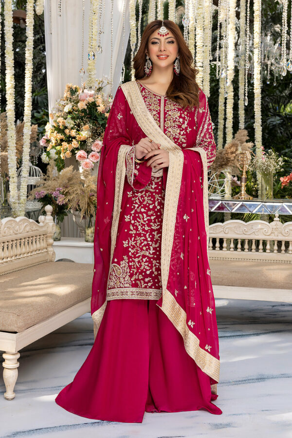 Red Color Bridal Dress by Azure | Wedding Dress | Dastaan
