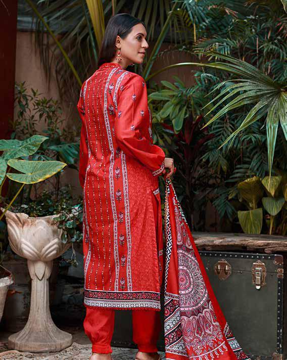 Red Color Salwar Kameez | Valentine's Day Special | Gul Ahmed | Rose | CL-32251 (SS-3882)