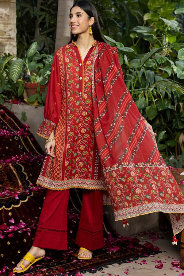 Red Color Salwar Kameez | Valentine's Day Special | Gul Ahmed | Rose | CL-32251 (SS-3882)