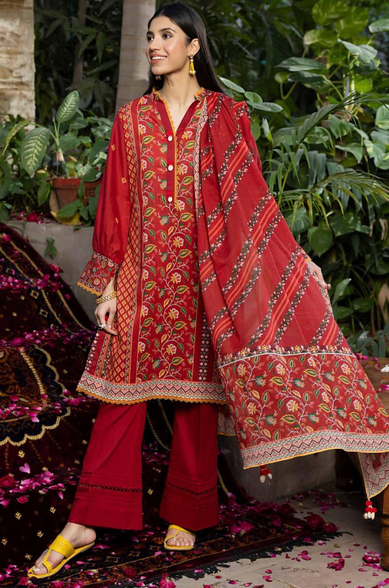 Red color salwar kameez | valentine's day special | gul ahmed | rose | cl-32251 (ss-3882) - pakistani suit