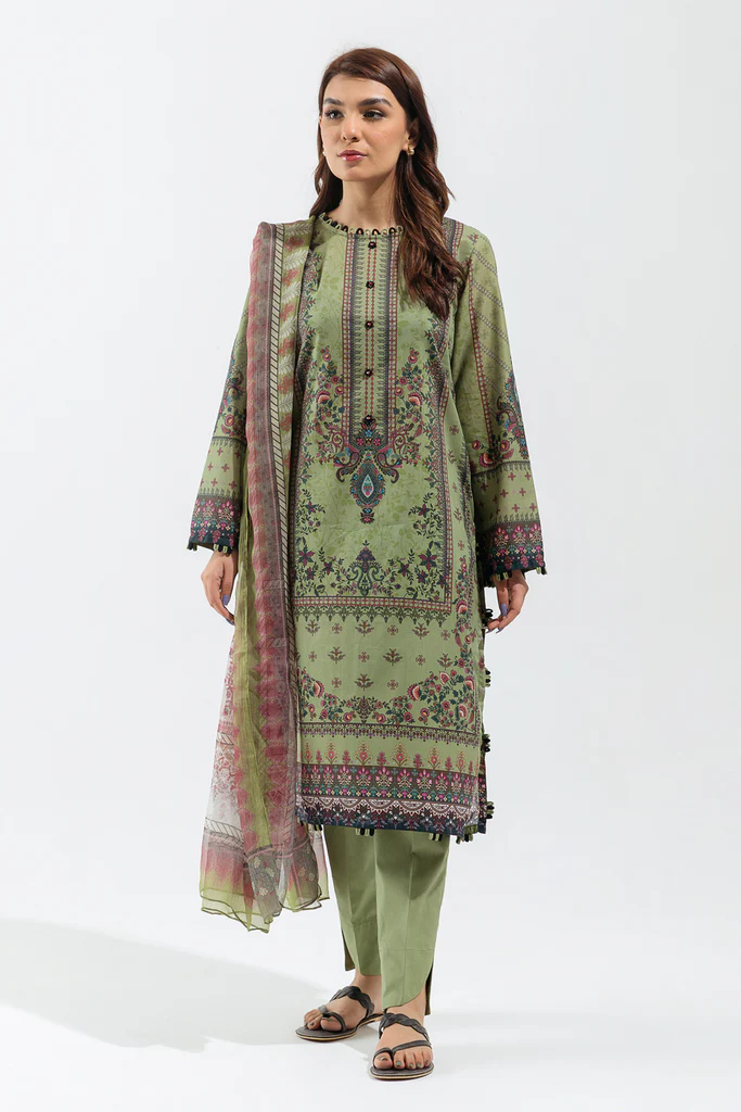 Beechtree luxury lawn vol 3 | asparagus fields (ss-4802) - pakistani suit