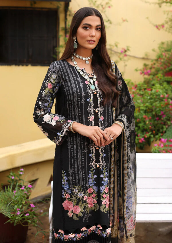 Luxe By Elaf Luxury Embroidered Collection 23| ELJ-03A BLACK SWAN