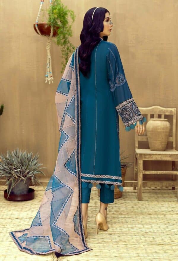 Summer salwar kameez | lawn | adan’s libas | zaire | curious blue (ss-4945) - pakistani suit
