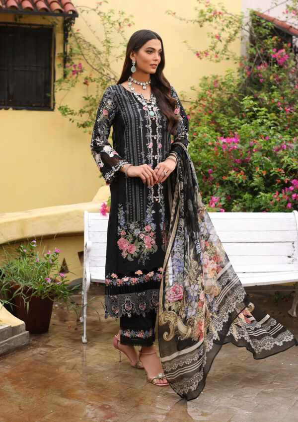 Luxe By Elaf Luxury Embroidered Collection 23| ELJ-03A BLACK SWAN