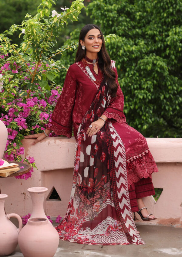 Luxe By Elaf Luxury Embroidered Collection 23| ELJ-04A CRIMSON