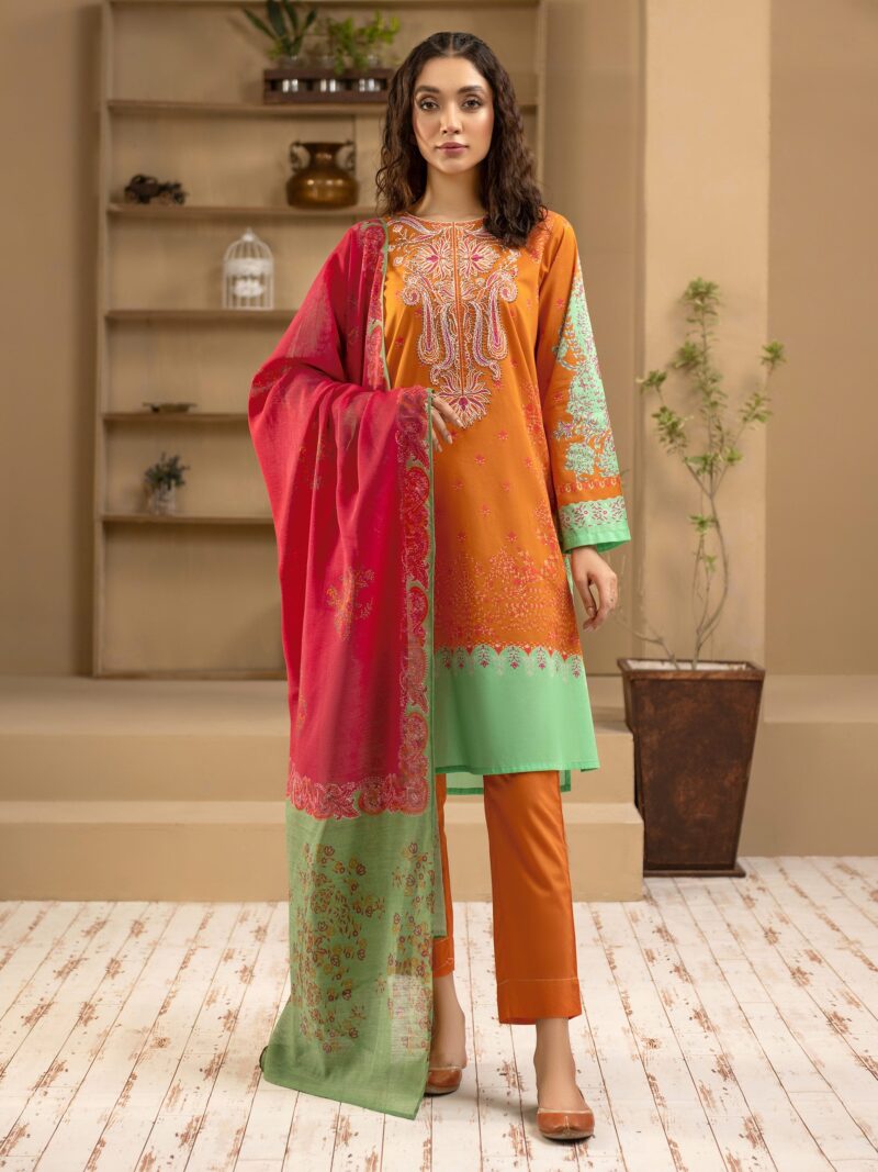 Limelight cambric | u2904su-3pc-org (ss-4881) - pakistani suit