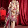 Red Blood Digital Printed Linen By Guljee | A-12