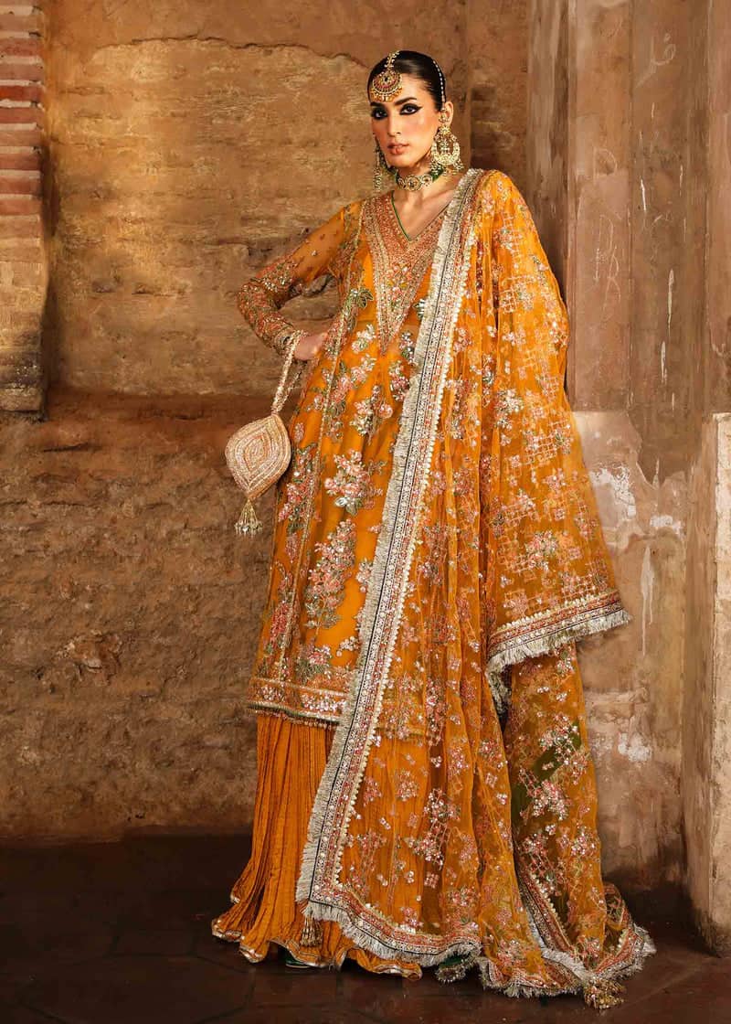 Hussain rehar wedding collection | zaib-un-nisa | 2023 | saffron