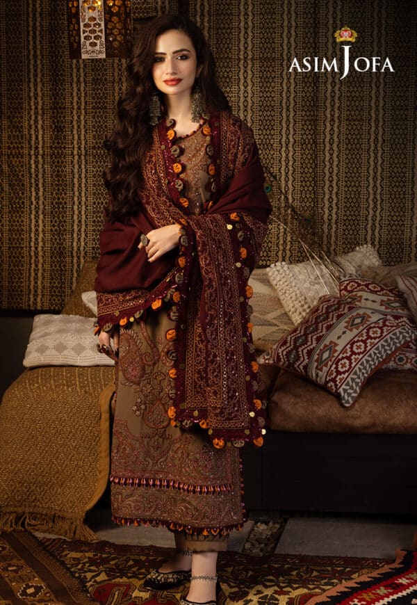 Kashmiri taanka shawl by asim jofa 2023 | ajkt-11