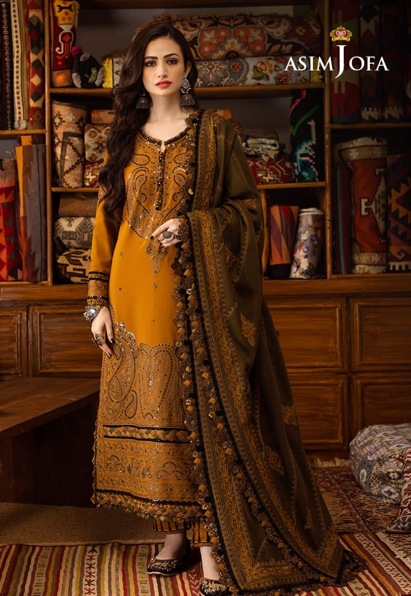 Kashmiri taanka shawl by asim jofa 2023 | ajkt-12