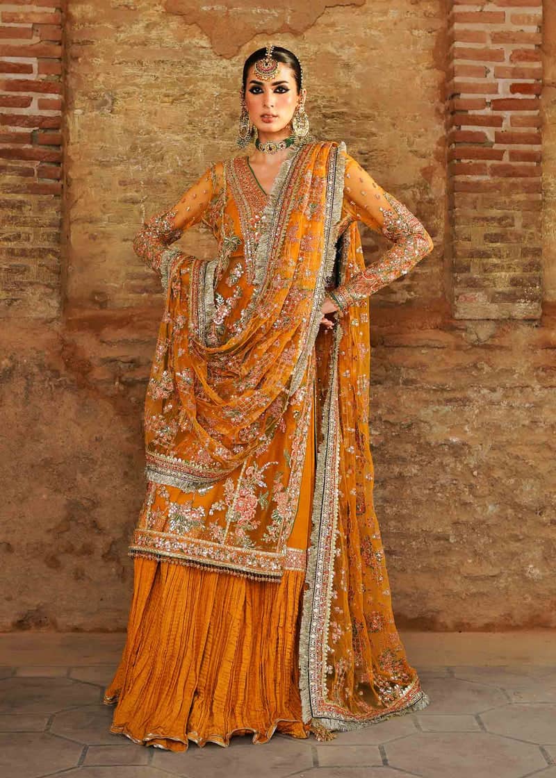 Hussain rehar wedding collection | zaib-un-nisa | 2023 | saffron