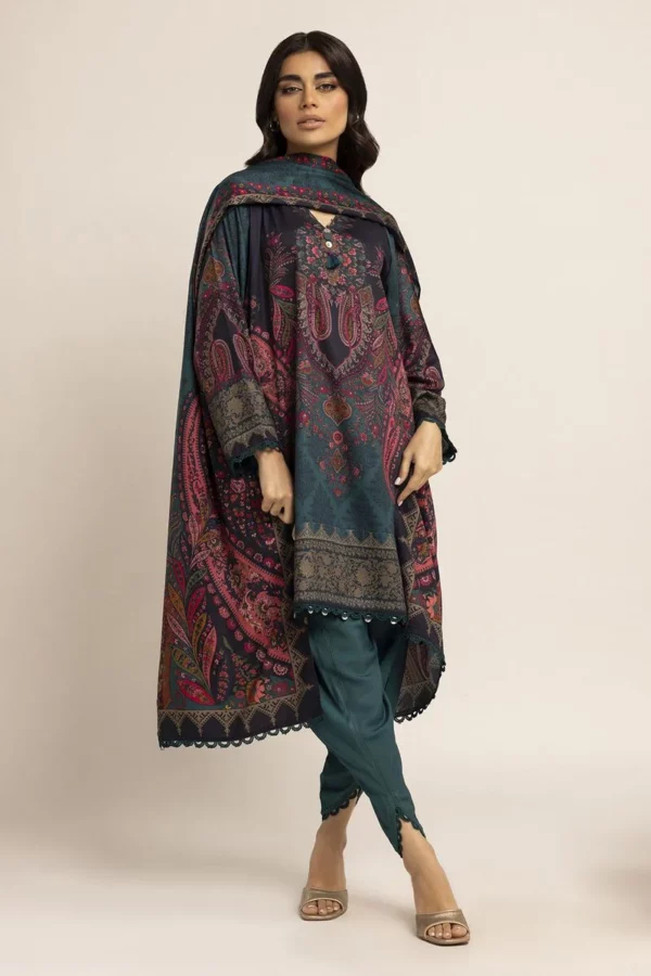 Khaadi winter story | 2023 collection | ama231003_teal_