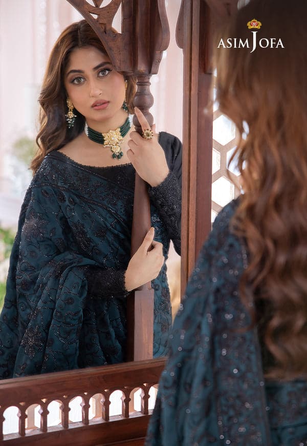 Chandni luxury chiffon by asim jofa | ajcc-08 (ss-4840) - pakistani suit