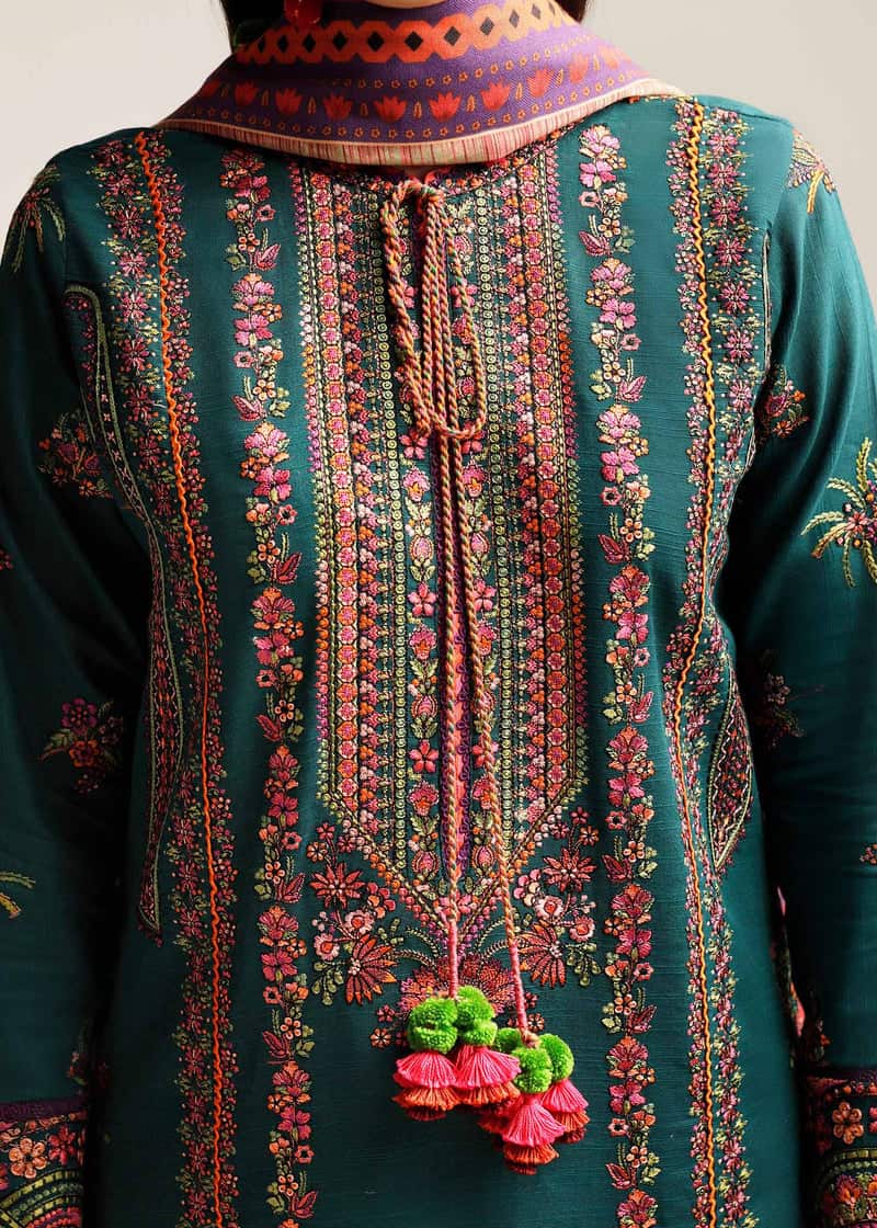 Hussain rehar shawl khaddar | teal