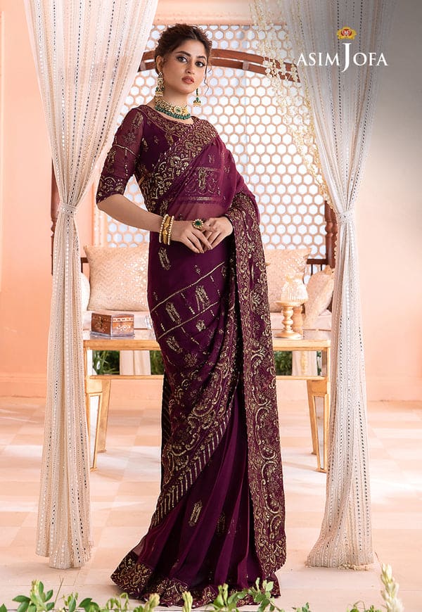 Chandni luxury chiffon by asim jofa | ajcc-05 (ss-4841) - pakistani suit