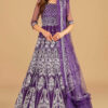 Purple designer lehenga | barasti festive by asifa & nabeel | anb-07