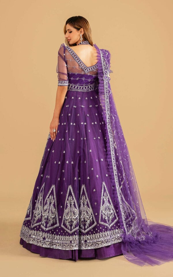 Purple Designer Lehenga | Barasti Festive by Asifa & Nabeel | ANB-07