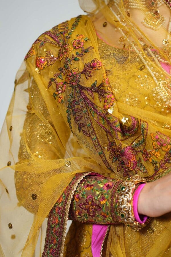 Haldi dress | bridal collection | lehenga | fahad hussayn | fhpm-cb-d6