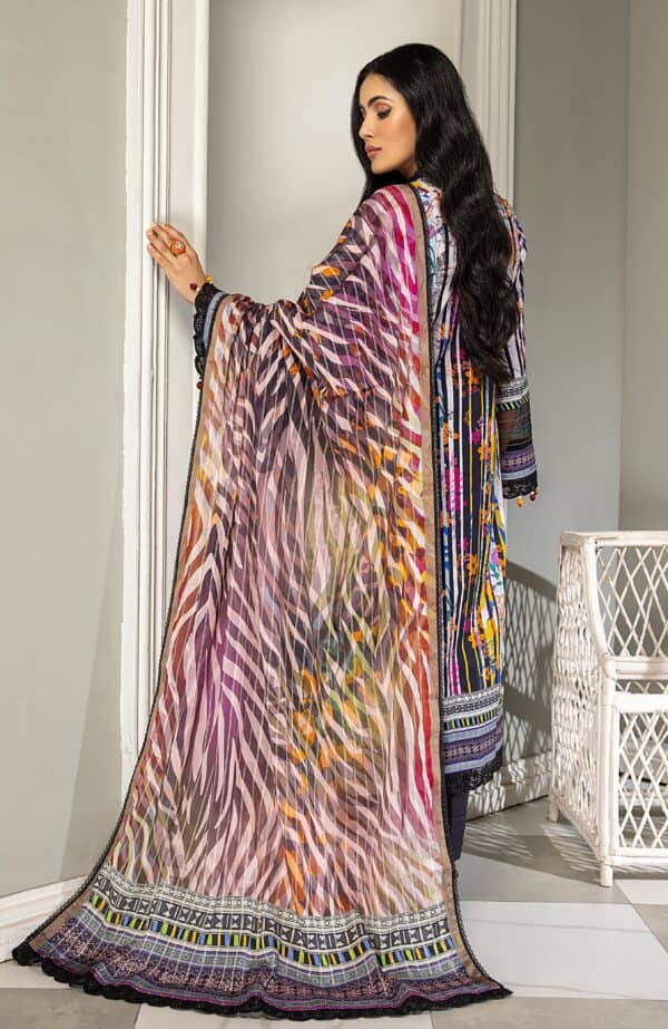 Colors digital printed with fancy lawn dupatta 2024 by alzohaib | cfd-24-01