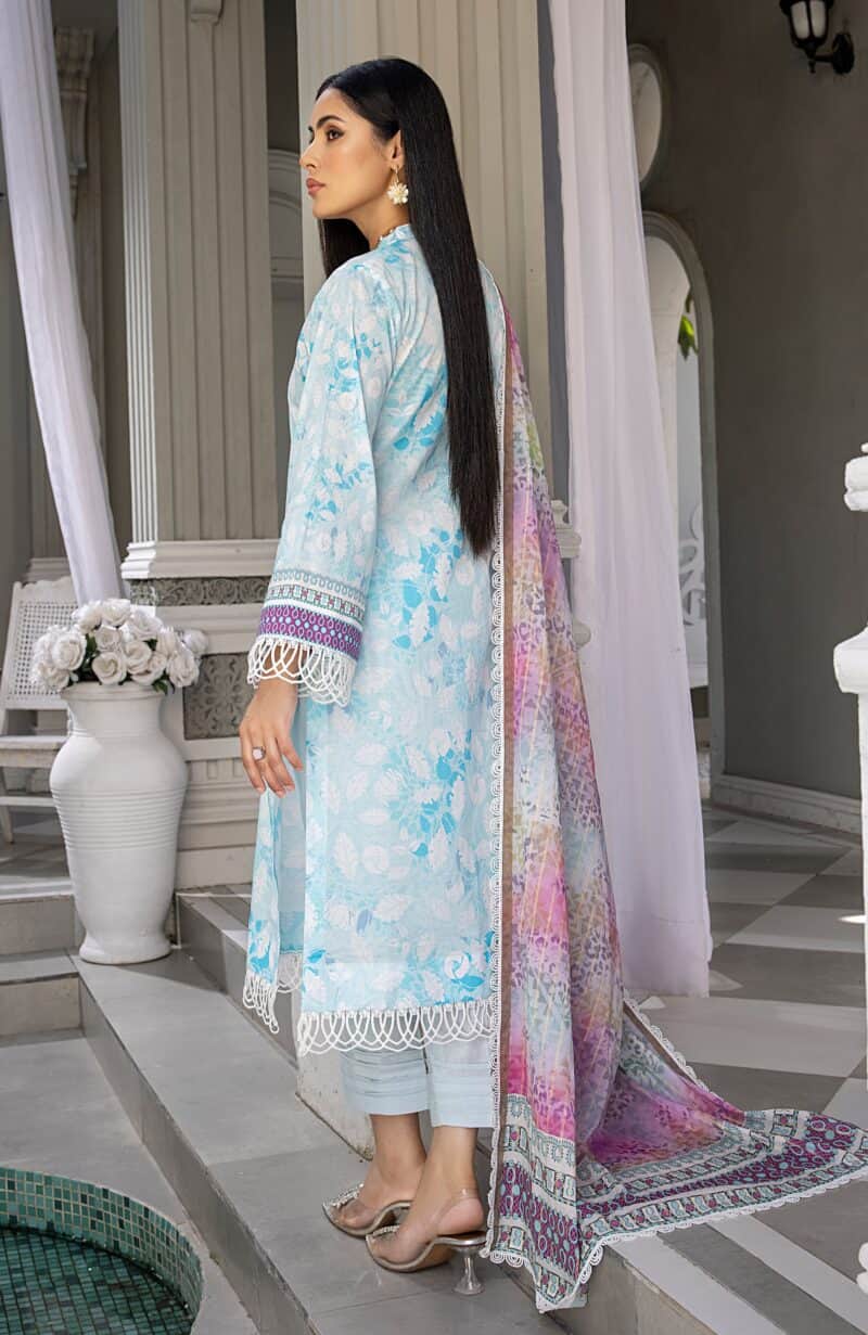 Colors digital printed with fancy lawn dupatta 2024 by alzohaib | cfd-24-12