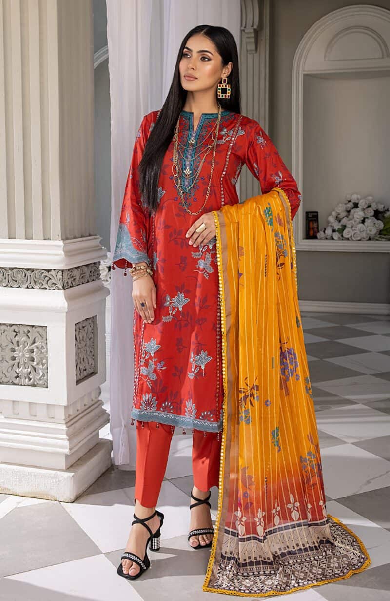 Colors digital printed with fancy lawn dupatta 2024 by alzohaib | cfd-24-04