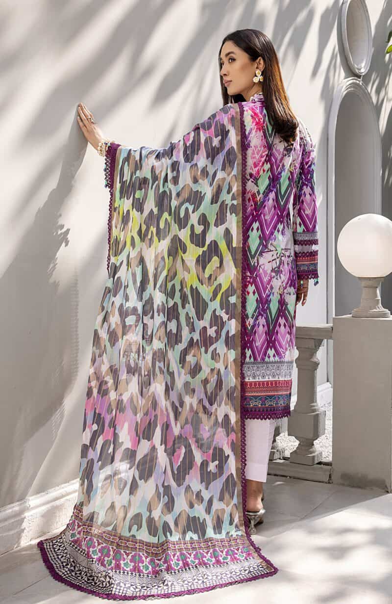 Colors digital printed with fancy lawn dupatta 2024 by alzohaib | cfd-24-06