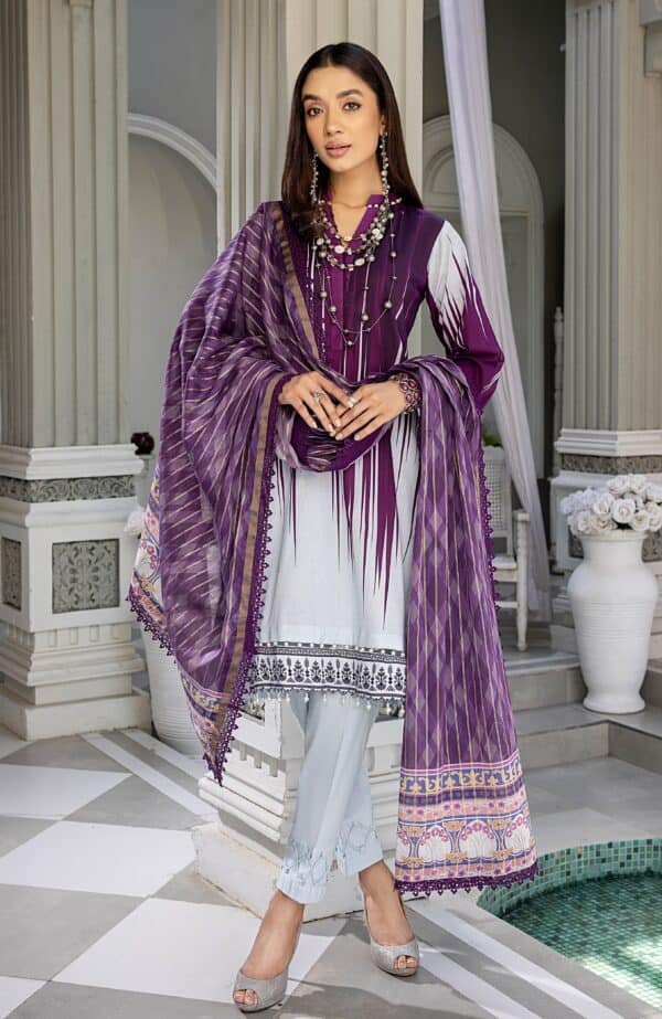 Colors digital printed with fancy lawn dupatta 2024 by alzohaib | cfd-24-09
