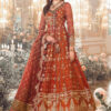 Maria b mbroidered wedding unstitched edition | maroon bd-2705 - restocked on demand!