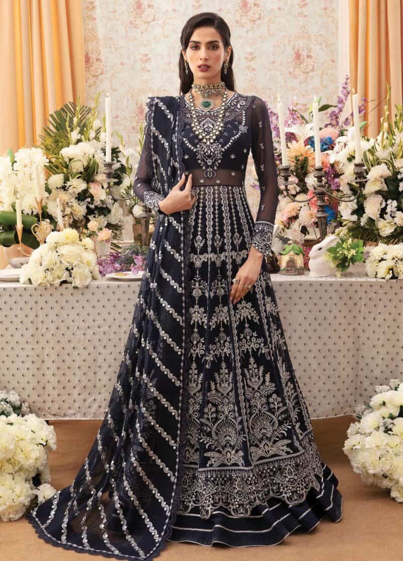 Ayzel by afrozeh embroidered chiffon 2024 | adk-v1-02