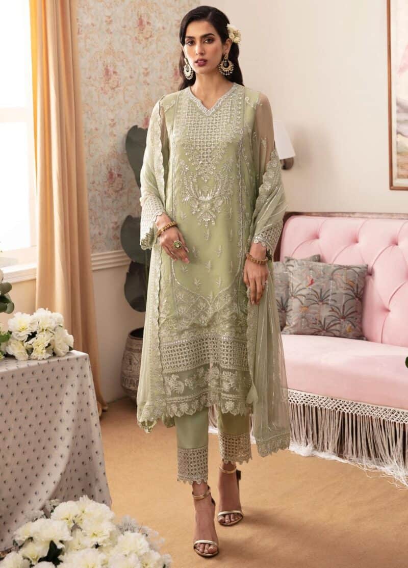 Ayzel by afrozeh embroidered chiffon 2024 | adk-v1-03