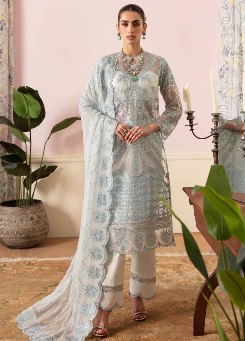 Ayzel by afrozeh embroidered chiffon 2024 | adk-v1-07