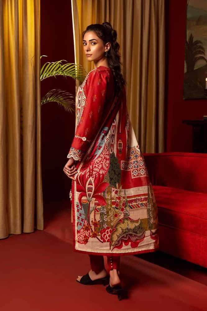 Gul ahmed red lawn 2024 | valentine's special | cl42177