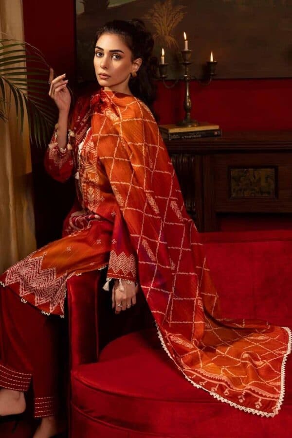 Gul ahmed red lawn 2024 | valentine's special | cl42178