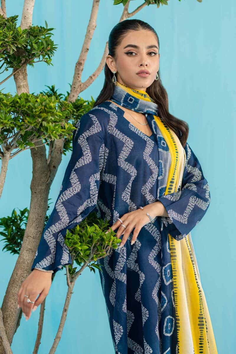 Tie& dye patterns in printed form shirt with dupatta and trousers - nishat summer lawn vol 1 2024 | 42401132