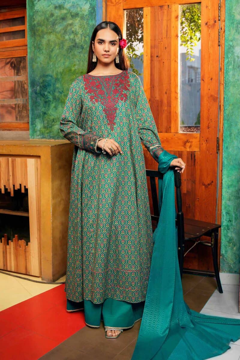 Mughal motifs prints style shirt with dupatta and trousers - nishat summer lawn vol 1 2024 | 42401152